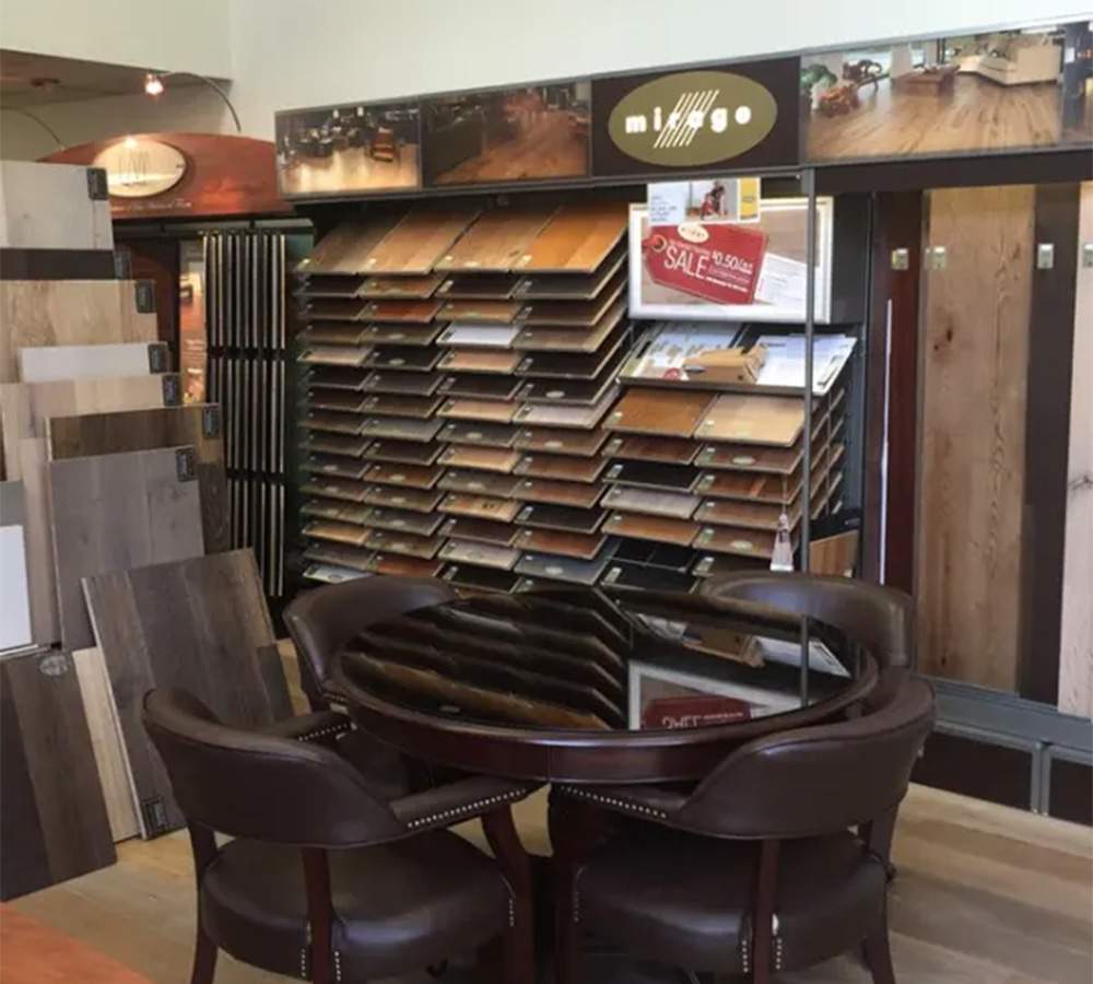 Our Showroom with flooring samples