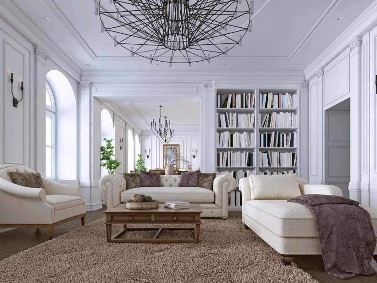 Area rug in living room